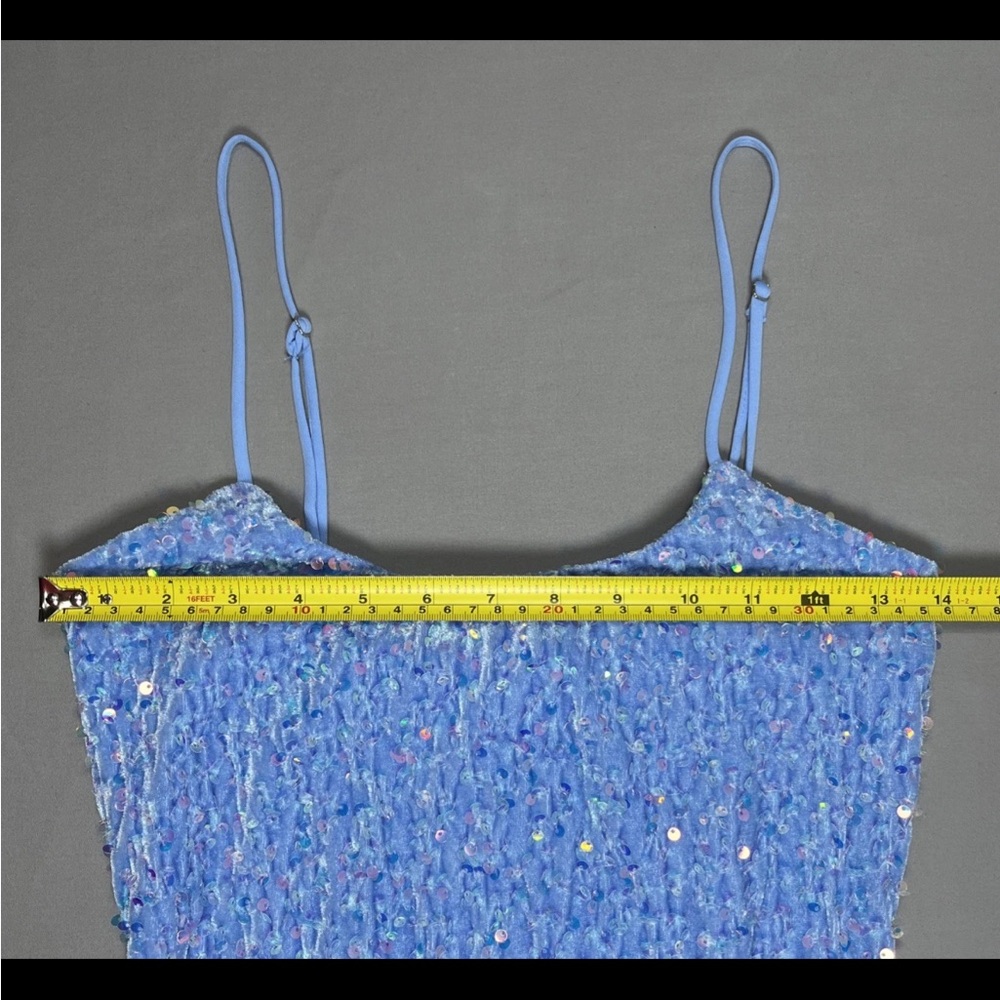 Lucy In The Sky Iridescent Sequin Bodycon Dress Baby Blue Home Coming Dress Sz M - Picture 11 of 14